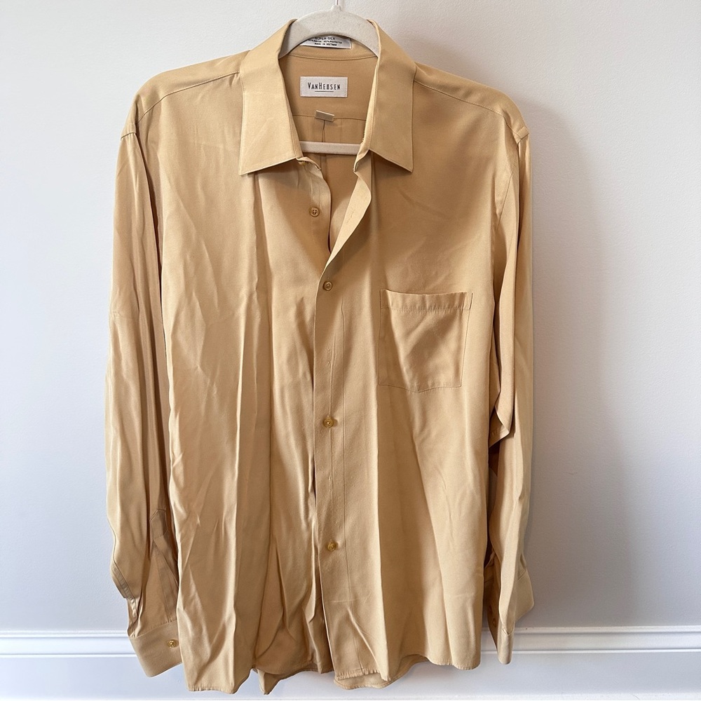 Van Heusen button down silk dress shirt